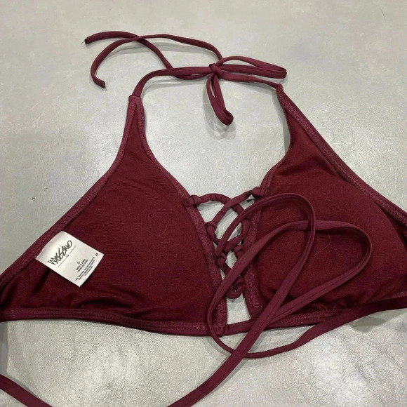 Mossimo Burgandy Swim Top Size Small - Picture 3 of 5